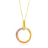 14k Tri-Color Gold Open Interlaced Ring Pendant 