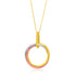 14k Tri-Color Gold Open Interlaced Ring Pendant by Avera Group