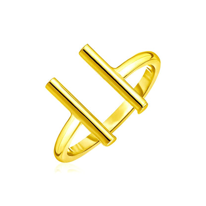 14k Yellow Gold Open Ring with Bars by Bids.com