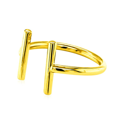 14k Yellow Gold Open Ring with Bars by Bids.com