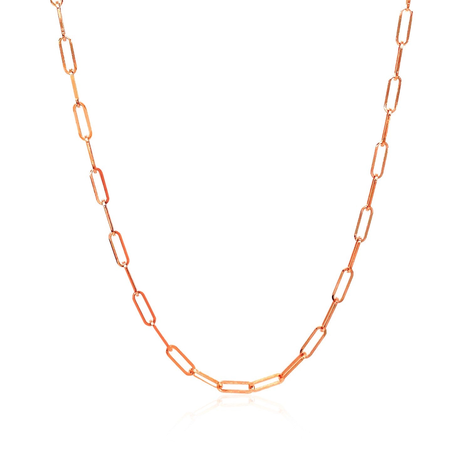 14K Rose Gold Delicate Paperclip Chain (2.1mm) by Bids.com