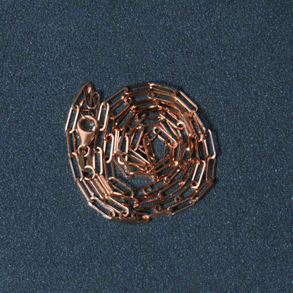 14K Rose Gold Delicate Paperclip Chain (2.10 mm)