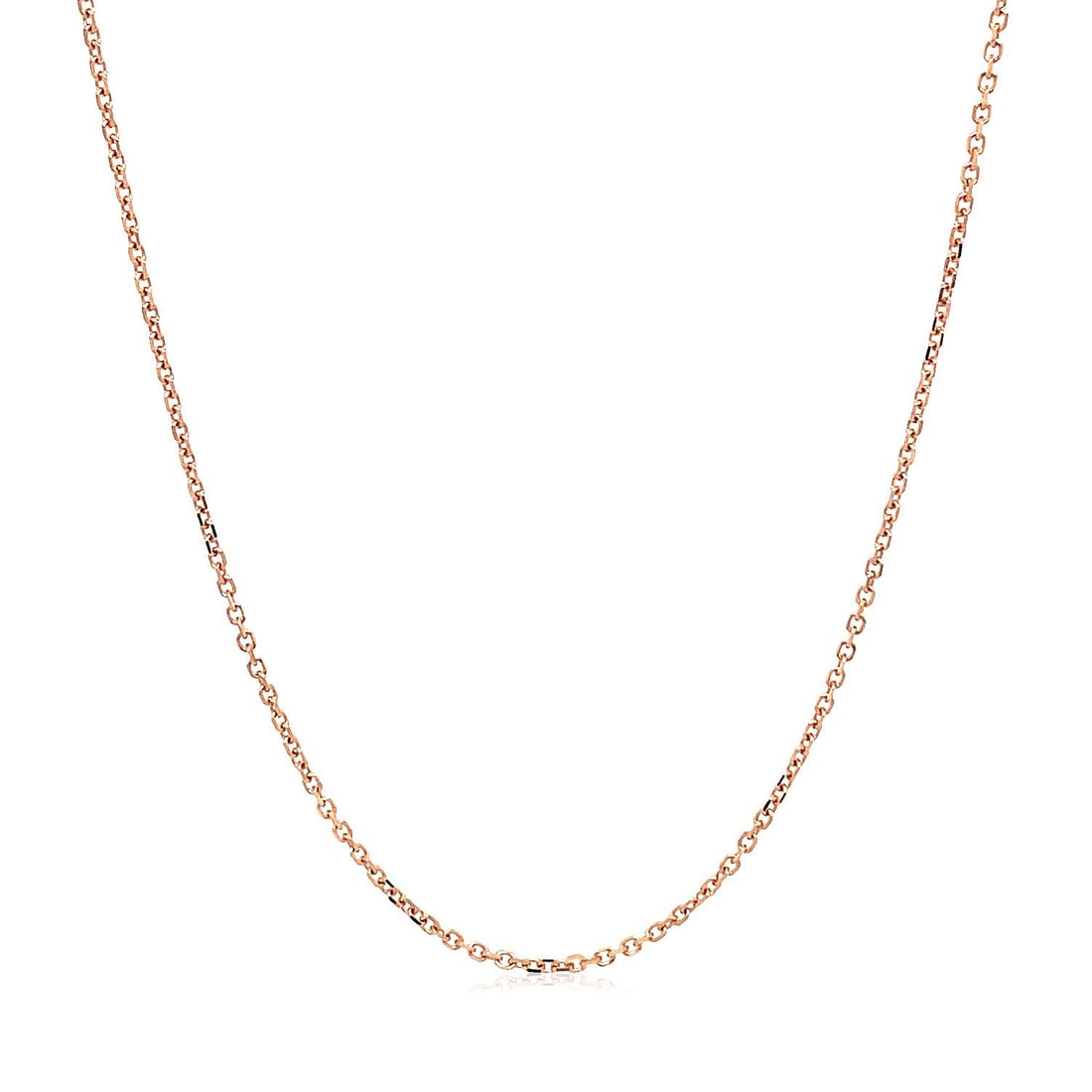 18k Rose Gold Diamond Cut Cable Link Chain (1.10 mm)