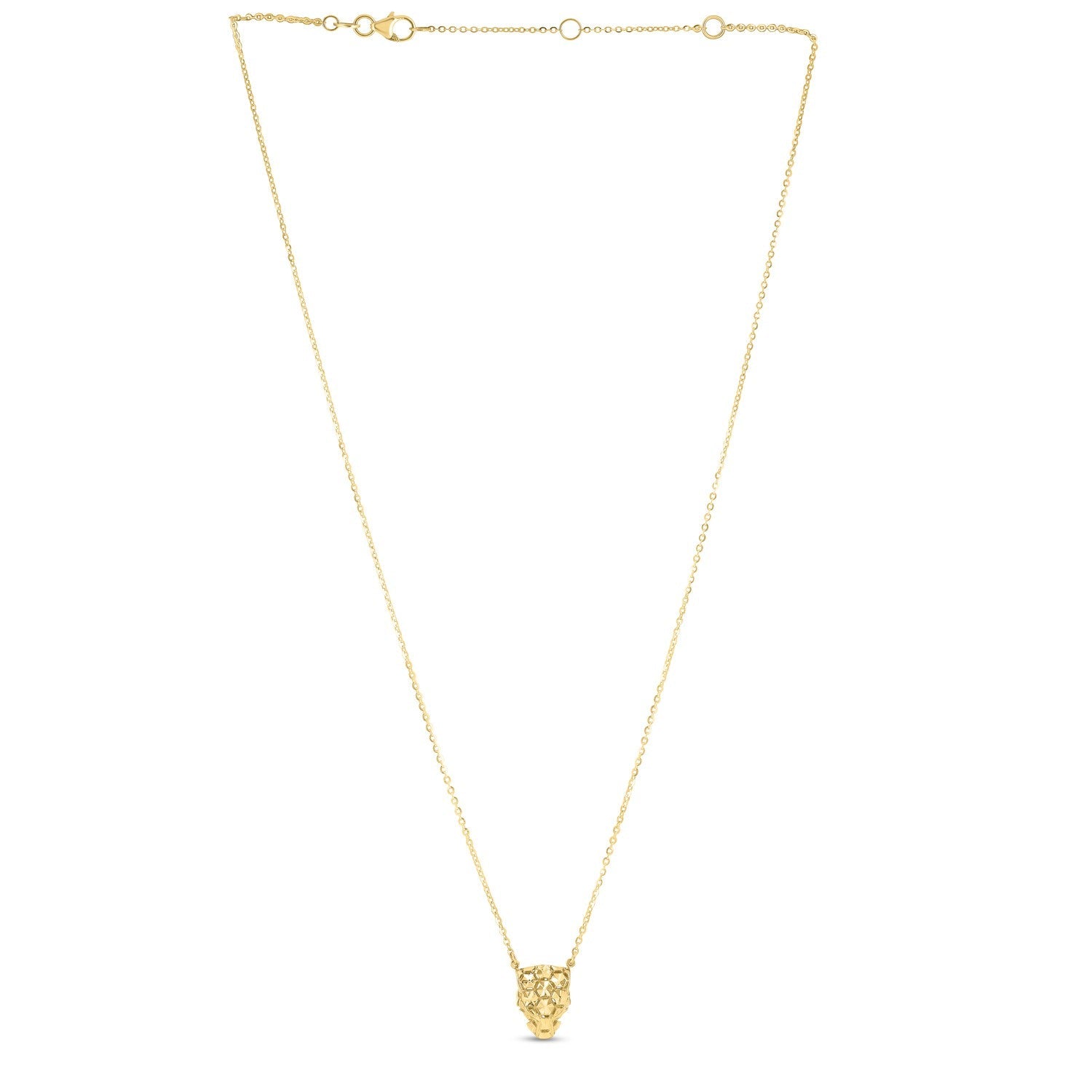 14k Yellow Gold Panther Head Necklace by Bids.com