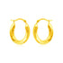 14k Yellow Gold Polished Oval Hoop Earrings - earrings