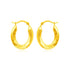 14k Yellow Gold Polished Oval Hoop Earrings 