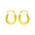 14k Yellow Gold Polished Oval Hoop Earrings