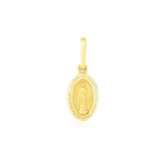 14k Yellow Gold Oval Religious Medal Pendant - necklaces