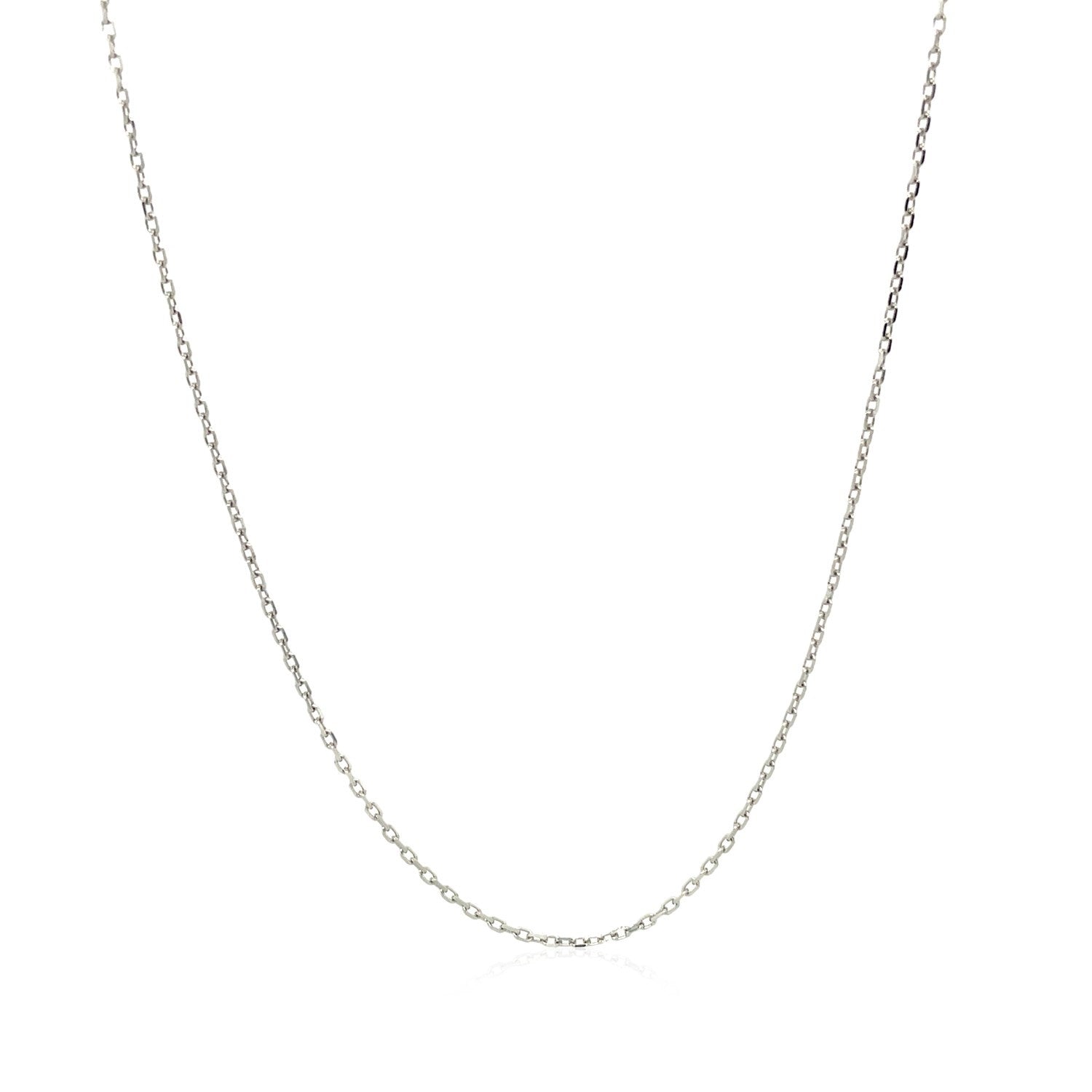 10k White Diamond Cut Cable Link Chain (0.87 mm) by Bids.com