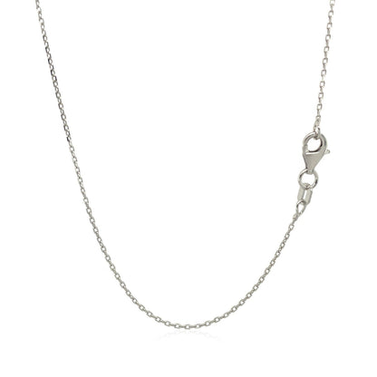 10k White Diamond Cut Cable Link Chain (0.87 mm) by Bids.com