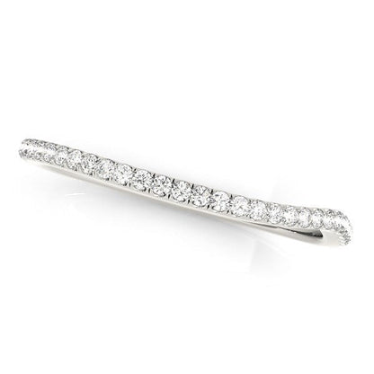 14k White Gold Slim Curved Diamond Wedding Ring (1/10 cttw) by Bids.com
