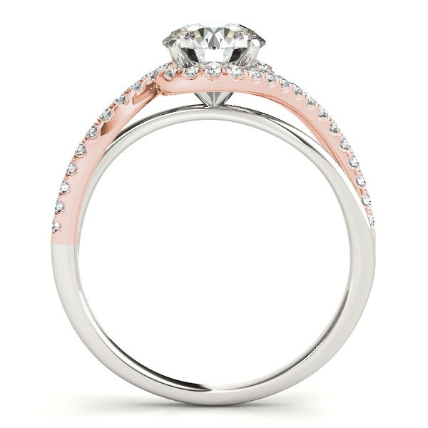 14k White And Rose Gold Bypass Band Diamond Engagement Ring (1 1/8 cttw) by Bids.com