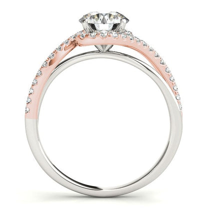 14k White And Rose Gold Bypass Band Diamond Engagement Ring (1 1/8 cttw) by Bids.com