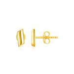 14k Yellow Gold Polished Rectangular Post Earrings - accessories