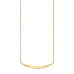 14k Yellow Gold Necklace with Polished Curved Bar Pendant - necklaces