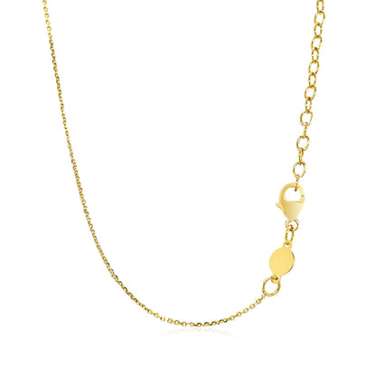 14k Yellow Gold Necklace with Polished Curved Bar Pendant - DestGlow
