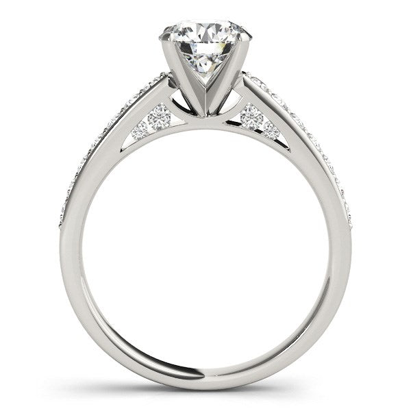 14k White Gold Single Row Prong Set Diamond Engagement Ring (1 3/8 cttw) by Bids.com