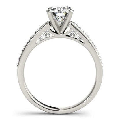 14k White Gold Single Row Prong Set Diamond Engagement Ring (1 3/8 cttw) by Bids.com