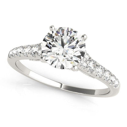 14k White Gold Diamond Engagement Ring With Single Row Band (1 3/4 cttw) by Bids.com