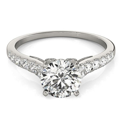 14k White Gold Diamond Engagement Ring With Single Row Band (1 3/4 cttw) by Bids.com
