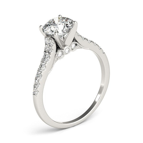 14k White Gold Diamond Engagement Ring With Single Row Band (1 3/4 cttw) by Bids.com