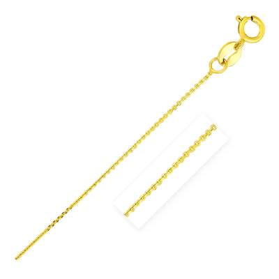14k Yellow Gold Diamond Cut Cable Link Chain (0.68 mm) - necklaces