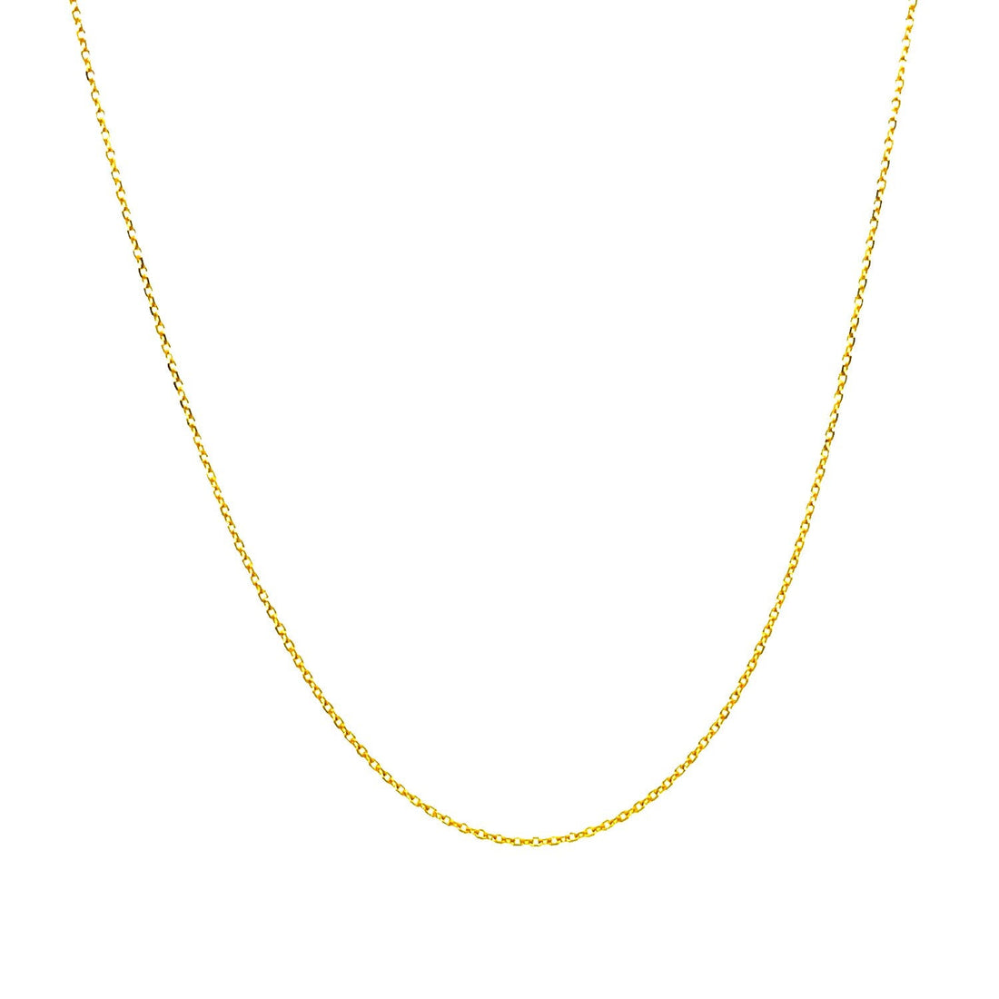14k Yellow Gold Diamond Cut Cable Link Chain (0.68 mm) - DestGlow