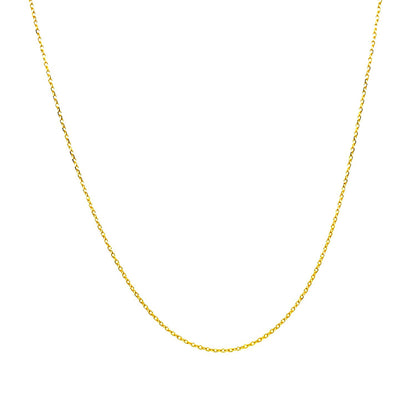 14k Yellow Gold Diamond Cut Cable Link Chain (0.68 mm) - DestGlow