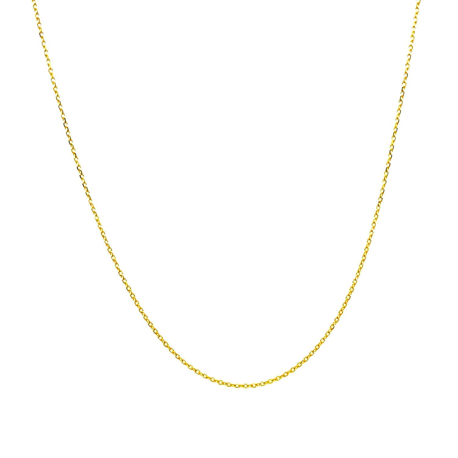14k Yellow Gold Diamond Cut Cable Link Chain 0.7mm 