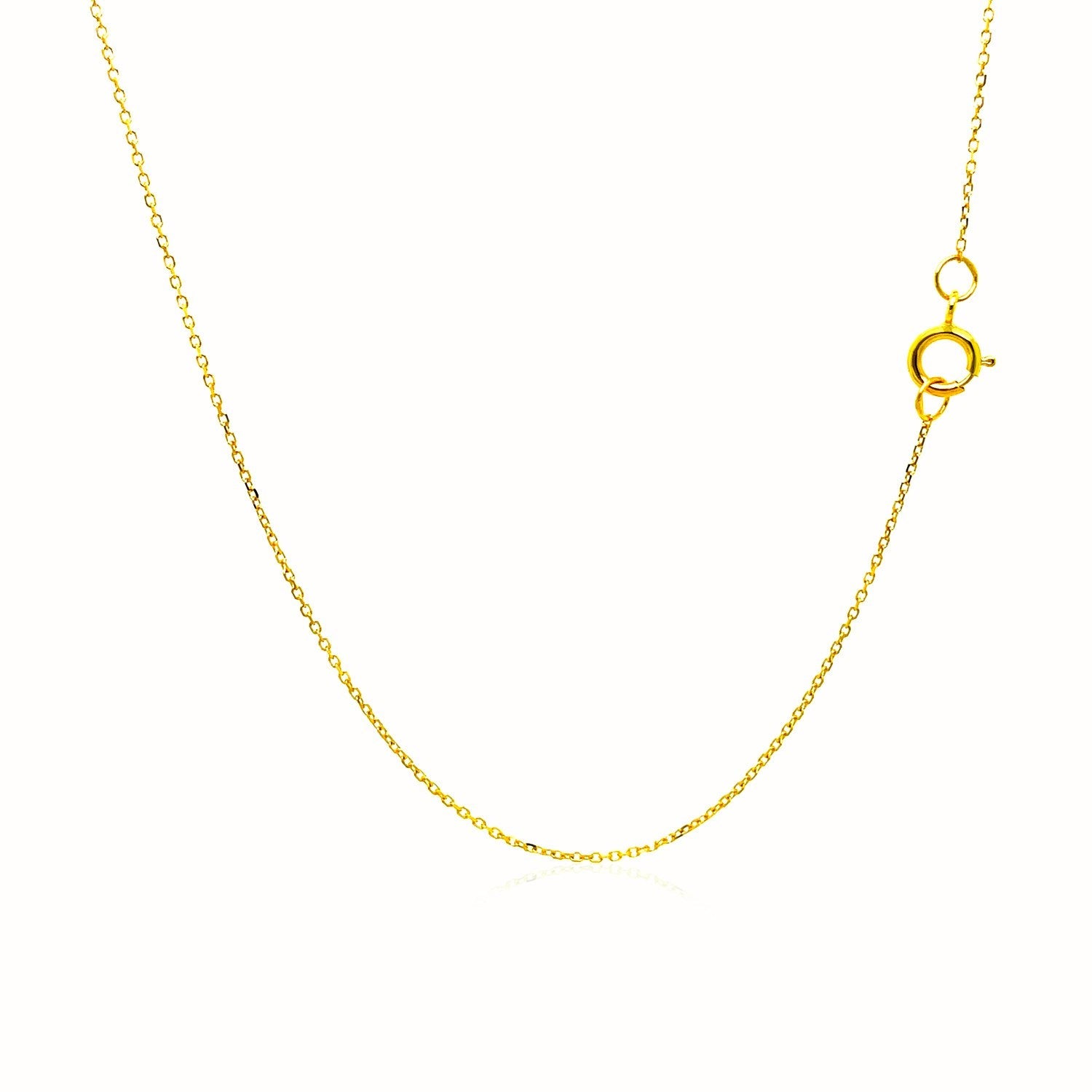 14k Yellow Gold Diamond Cut Cable Link Chain (0.68 mm) - DestGlow