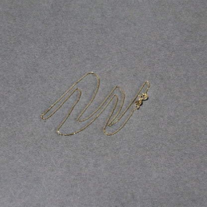 14k Yellow Gold Diamond Cut Cable Link Chain (0.68 mm) - DestGlow