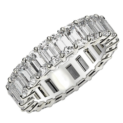 Emerald Cut Lab Grown Diamond Eternity Ring in 14k White Gold (6 cttw FG/VS2) by Bids.com