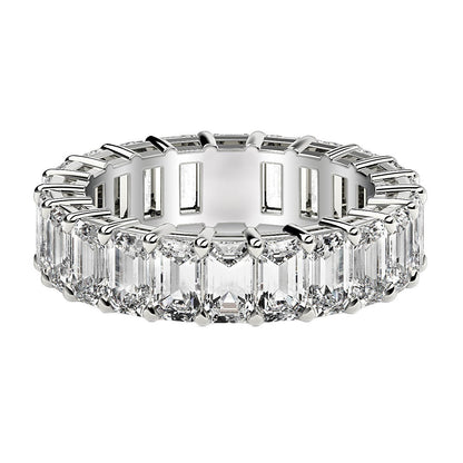 Emerald Cut Lab Grown Diamond Eternity Ring in 14k White Gold (6 cttw FG/VS2) by Bids.com