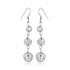 Sterling Silver Layered Textured Ball Dangling Earrings