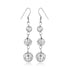Sterling Silver Layered Textured Ball Dangling Earrings 