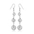Sterling Silver Layered Textured Ball Dangling Earrings - DestGlow