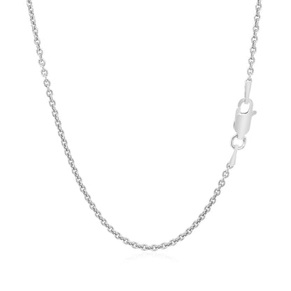 Sterling Silver Rhodium Plated Round Cable Chain 1.8mm by Avera Group