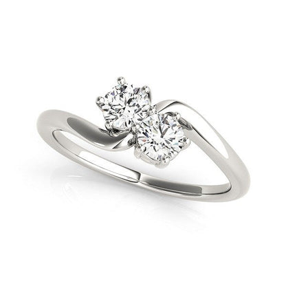 Solitaire Two Stone Diamond Ring in 14k White Gold (1/2 cttw) by Bids.com