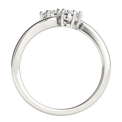 Solitaire Two Stone Diamond Ring in 14k White Gold (1/2 cttw) by Bids.com