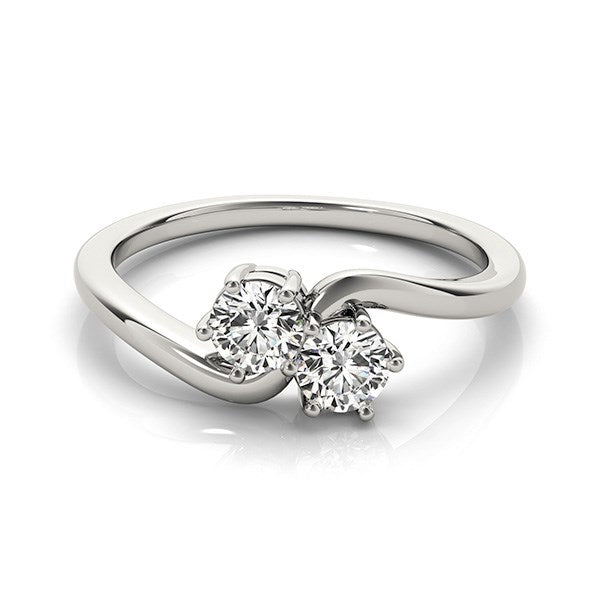 Solitaire Two Stone Diamond Ring in 14k White Gold (1/2 cttw) by Bids.com
