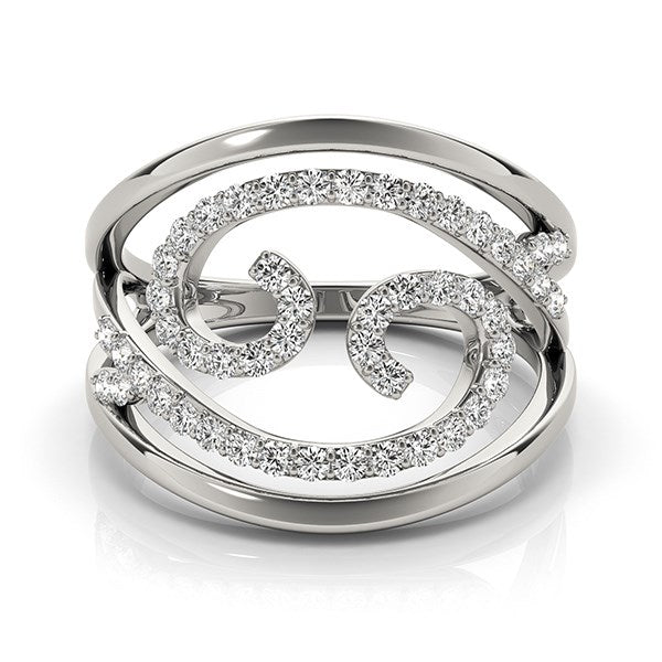 Swirl Design Diamond Ring in 14k White Gold (1/2 cttw) by Bids.com