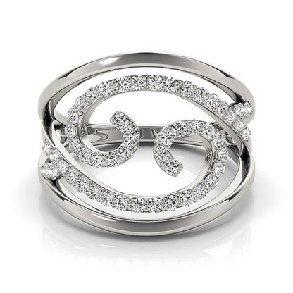 Swirl Design Diamond Ring in 14k White Gold (1/2 cttw) by Bids.com