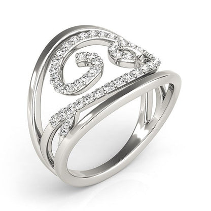 Swirl Design Diamond Ring in 14k White Gold (1/2 cttw) by Bids.com