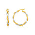 Two-Tone Twisted Wire Round Hoop Earrings in 10 k Yellow and White Gold - DestGlow