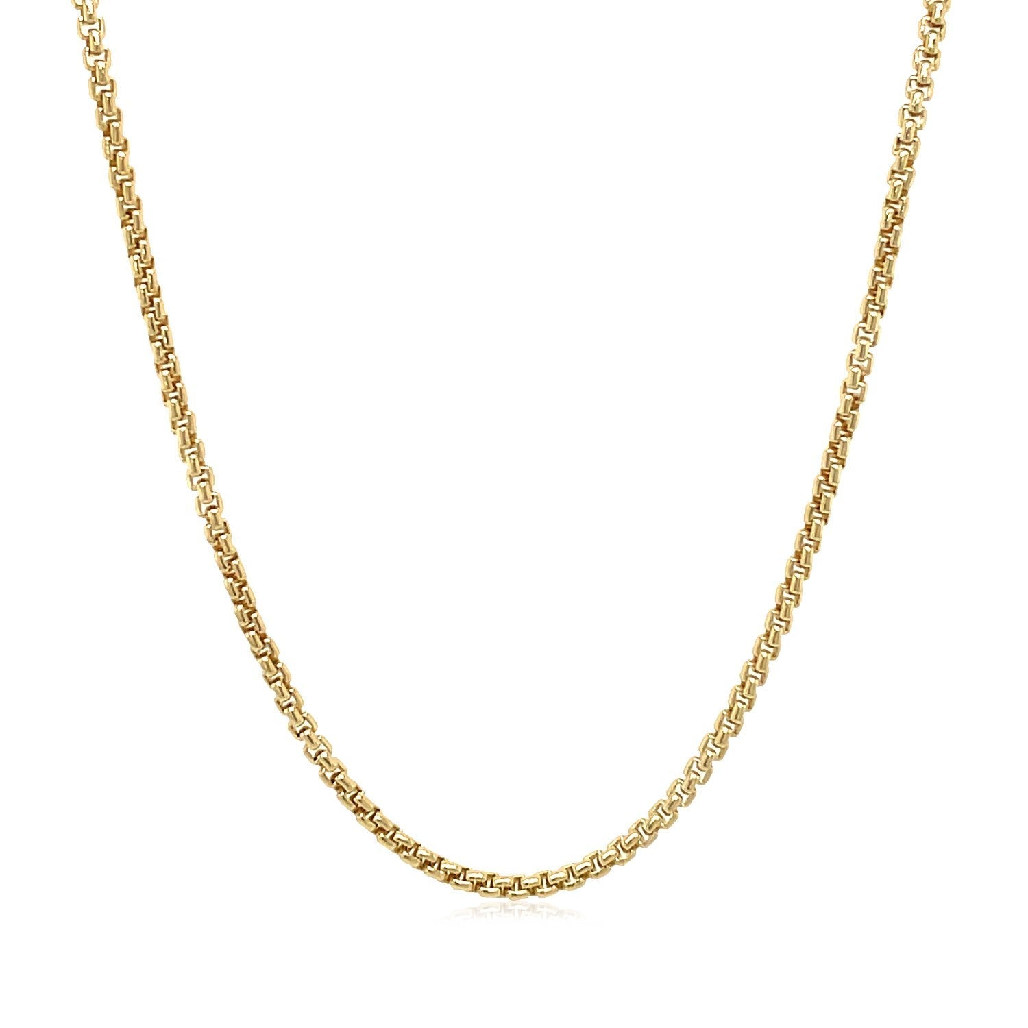 14k Yellow Gold Solid Round Box Chain 1.6 mm 