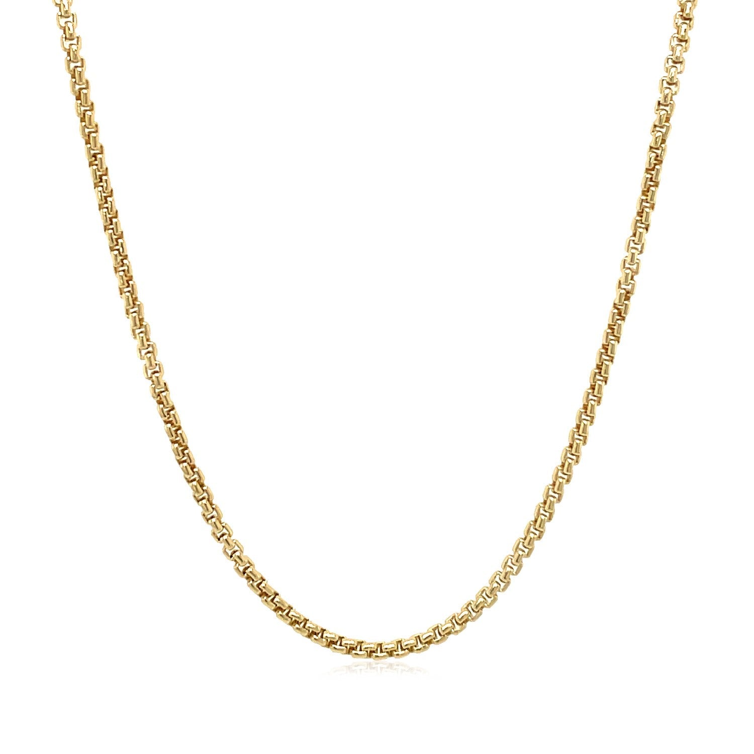 14k Yellow Gold Solid Round Box Chain 1.6 mm by Bids.com