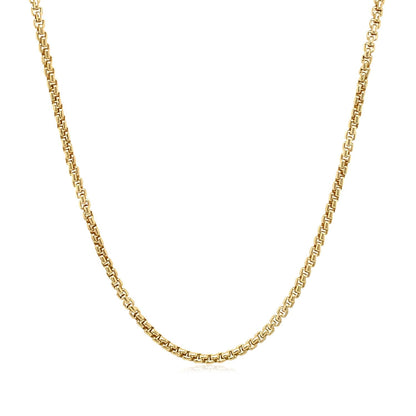 14k Yellow Gold Solid Round Box Chain 1.6 mm by Bids.com