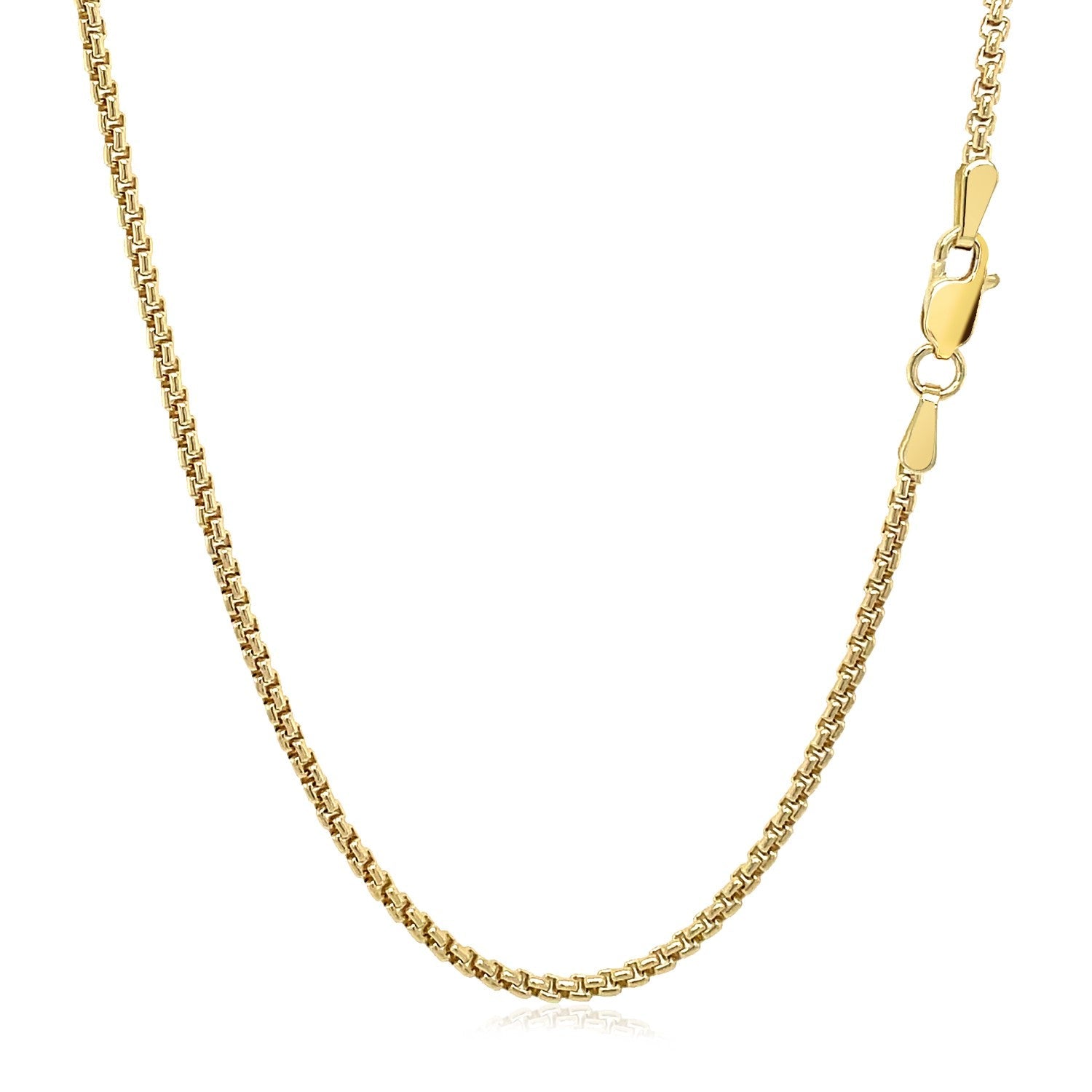14k Yellow Gold Solid Round Box Chain 1.6 mm by Bids.com