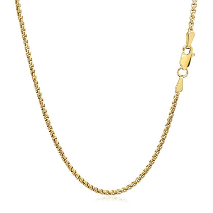 14k Yellow Gold Solid Round Box Chain 1.6 mm by Bids.com