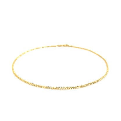 10k Yellow Gold Sparkle Anklet 1.5mm - DestGlow